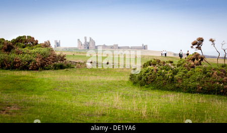 Walk to Dunstanburgh Castle from Craster, Northumberland, England, UK, GB Stock Photo