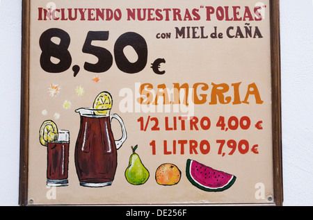 Outdoor wall advertisement for sangria, Seville, Spain Stock Photo