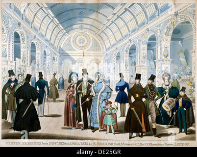 'Winter Fashions from November 1834 to April 1835', 1834.                             Artist: Anon Stock Photo