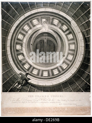Shaft for descent to the entrance of the Thames Tunnel (view from the top), London, 1831. Artist: Anon Stock Photo