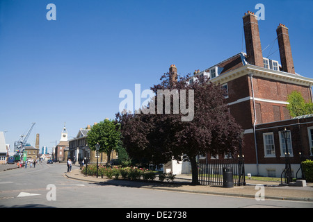 Historic Dockyard Chatham Kent Georgian splendour Commissioner's House built 1704 oldest naval building in Britain Stock Photo