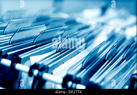Hanging files or folders Stock Photo