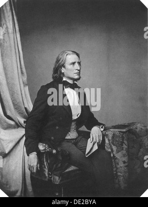Franz Liszt, Hungarian composer and pianist, c1860. Artist: Franz Hanfstaengl Stock Photo