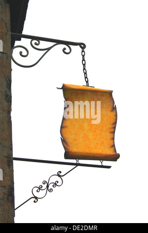 Signboard in retro style on a white background Stock Photo