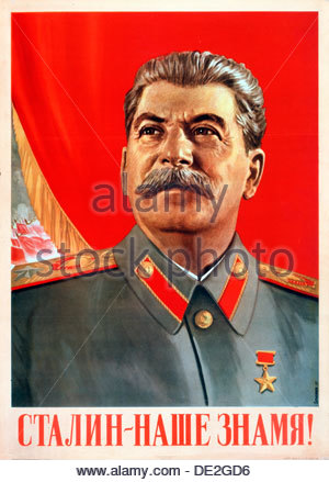 Josef Stalin Soviet propaganda poster showing a much loved Stalin Stock ...