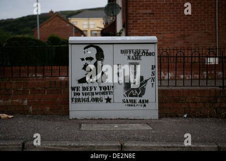 28th August 2013. Stencilled image of James Connolly, Sinn Fein, last member of the 1916 Easter Rising Stock Photo