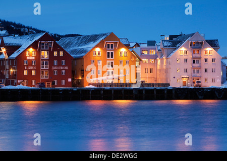 Port of Tromso in winter, Norway, Europe Stock Photo