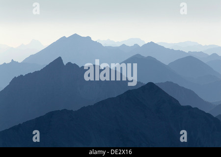 Karwendel Range seen from Hochriss Mountain in Rofan, Maurach, Tyrol, Austria Stock Photo