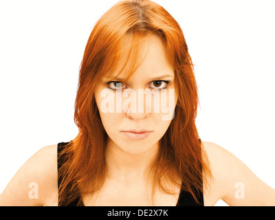 Portrait of an angry young woman Stock Photo