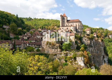 Saint-Cirq-Lapopie, Lot, Midi-Pyrenees, France Stock Photo