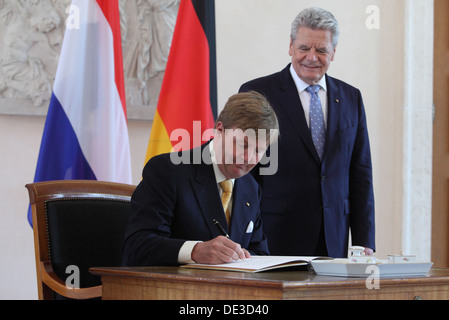 Berlin, Germany, Koenig Willem -Alexander carries himself in the Golden Book Stock Photo