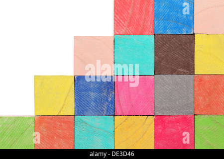 colorful wooden toy blocks, texture background Stock Photo