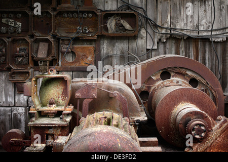 Ruedersdorf, Germany, ruin the shaft furnace battery, Museum Park Ruedersdorf Stock Photo