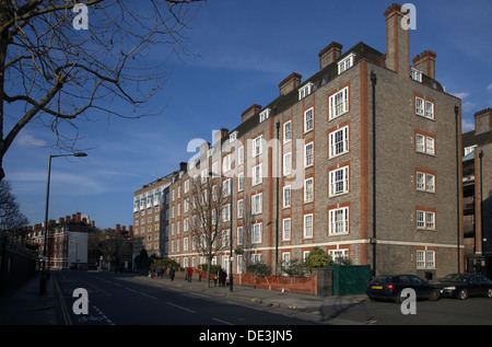 London, United Kingdom, multi-storey residential building in brick construction Stock Photo