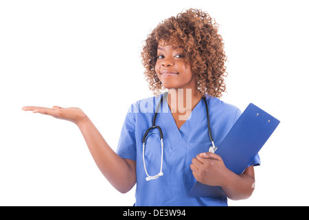 African young doctor isolated on white background Stock Photo