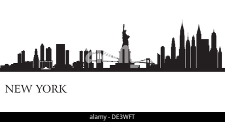 New York city skyline silhouette background Stock Photo