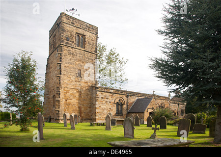 12th Century parish Church of St Nicholas at Husthwaite, North Yorkshire Stock Photo