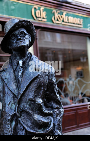 Statue of James Joyce and Cafe Kylemore 1882 1941,  Dublin Ireland