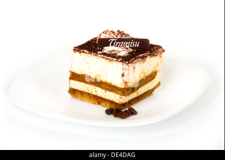 Delicious tiramisu dessert with cacao powder on top Stock Photo