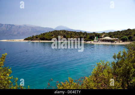 Fanari Beach, Atherinos Bay, Meganisi, Lefkas, Ionian Islands, Greece. Stock Photo