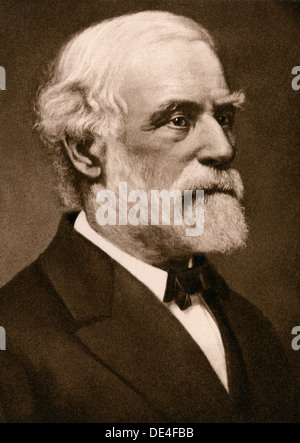 Robert E. Lee when president of Washington College, in 1869, his last portrait sitting. Photograph Stock Photo