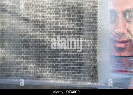 CHICAGO - JULY 12 : The Jaume Plensa's Crown fountain on July 12, 2013 in Millennium Park, Chicago. Stock Photo