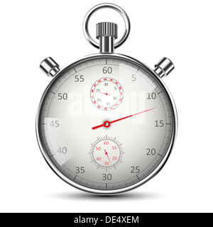 Realistic Classic Stopwatch Isolated on White. 3d rendering Stock Photo ...