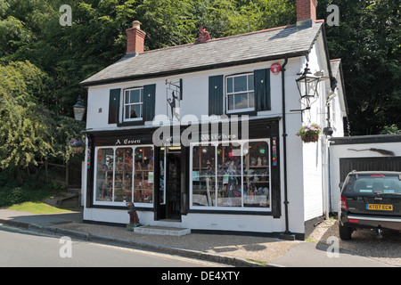 The 'A Coven of Witches' shop in the village centre of Burley, New Forest, Hampshire, UK. Stock Photo