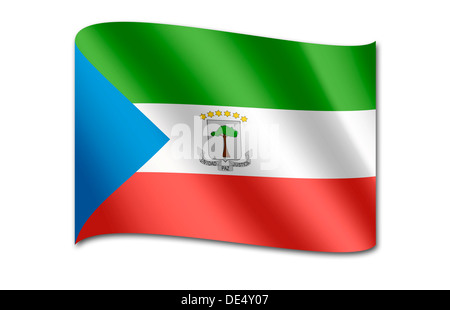 Flag of Equatorial Guinea Stock Photo