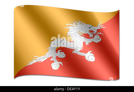 Flag of Bhutan Stock Photo