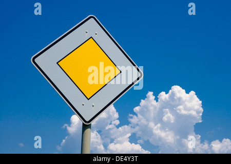 Priority road sign Stock Photo