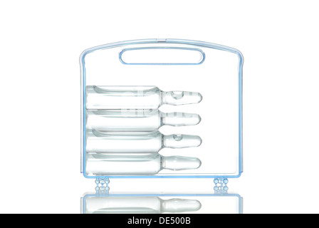 Plastic case with vaccination vials, symbol image for doping Stock Photo