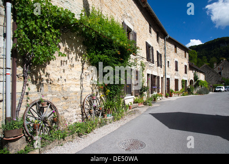 Road in Baume les Messieurs, Jura region of France Stock Photo