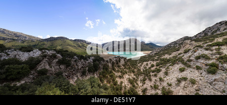 Views of the Serra de Tramuntana, mountain range and the Gorg Blau reservoir, Escorca, Son Torella, Majorca, Balearic Islands Stock Photo