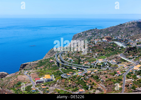View of Quinta Grande with the motorway on the coast towards Funchal, Funchal Pico dos Barcelos, Quinta Grande, Ilha da Madeira
