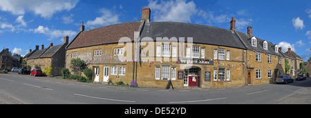 Phelips Arms panorama, Montecute, Somerset, England,UK Stock Photo