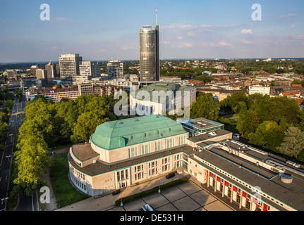 Overview of cultural quarter, Philharmonie, concert hall and Aalto building, opera house, of Esse, Germany. Skyline of the city. Stock Photo