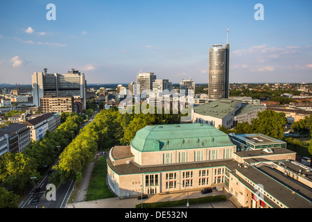 Overview of cultural quarter, Philharmonie, concert hall and Aalto building, opera house, of Esse, Germany. Skyline of the city. Stock Photo