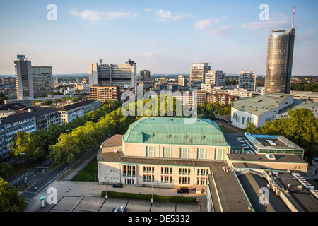 Overview of cultural quarter, Philharmonie, concert hall and Aalto building, opera house, of Esse, Germany. Skyline of the city. Stock Photo