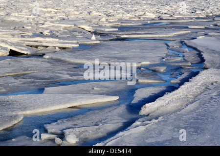 Ice floes on the Baltic Sea off Stein, Probstei, Ploen district, Schleswig-Holstein Stock Photo