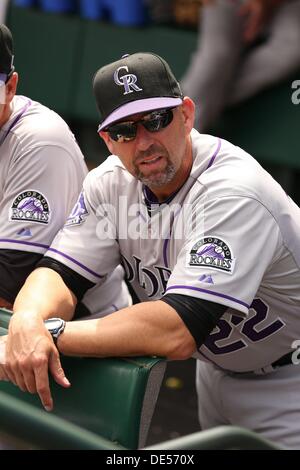 San Francisco, CA: Colorado Rockies shortstop Troy Tulowitzki (2) at bat.  The Giants won the game 4-1. (Credit Image: © Charles Herskowitz/Southcreek  Global/ZUMApress.com Stock Photo - Alamy