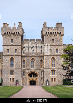 Windsor castle entrance viewed from Long Walk Stock Photo