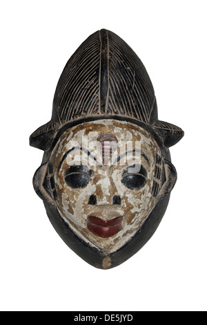 Guiding Spirit - Gabonese African Wood Mask Stock Photo