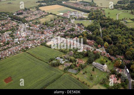 aerial view of Waddesdon village near Aylesbury, Buckinghamshire Stock Photo