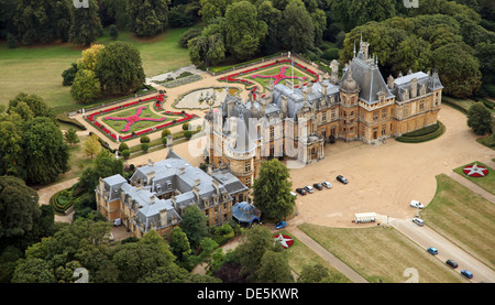 aerial view of Waddesdon Manor near Aylesbury, a Rothschilds Mansion Stock Photo