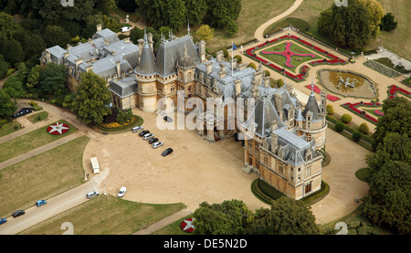 aerial view of Waddesdon Manor near Aylesbury, a Rothschilds Mansion Stock Photo