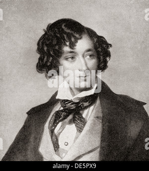 Benjamin Disraeli, 1st Earl of Beaconsfield, 1804— 1881, as a young man.  Prime Minister United Kingdom. Stock Photo