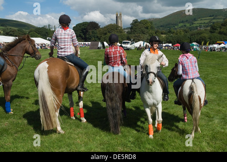 Pony Club riders at Widecombe in the Moor annual village show and fair  Dartmoor Devon Uk. 2013 2010s HOMER SYKES Stock Photo