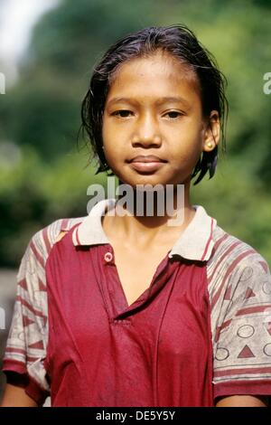 Indonesian Little Girl, Sumatra Island, Republic Of Indonesia 