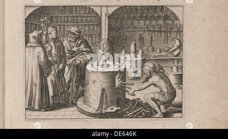 Illustration for Tripvs avrevs, hoc est, Tres tractatvs chymici selectissimi.., 1618. Artist: Bry, Theodor de (1528-1598) Stock Photo